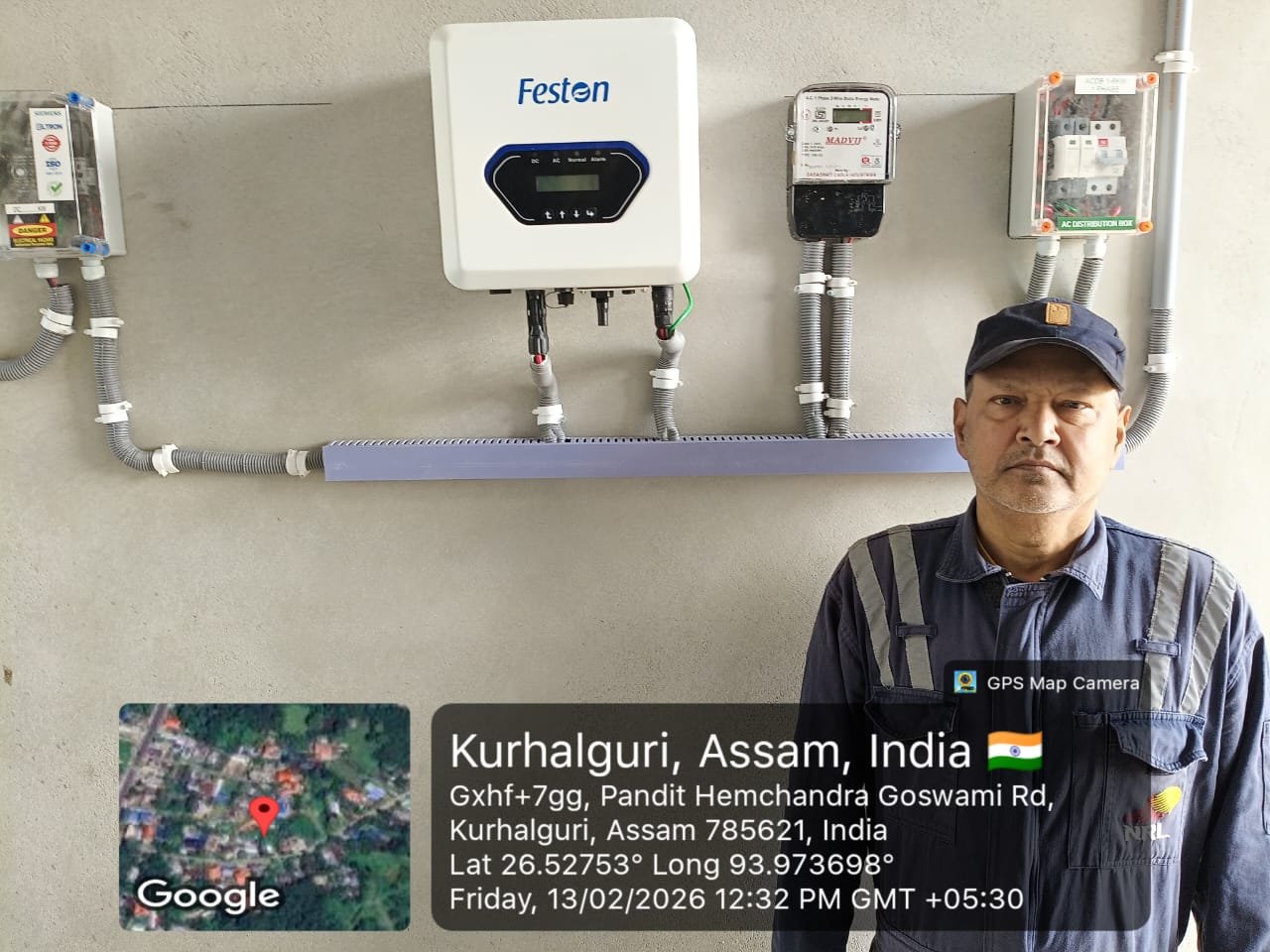 Solar technician working